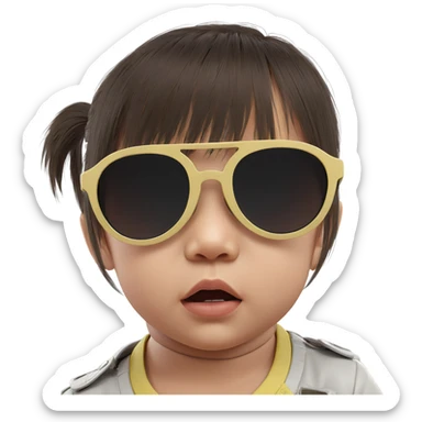 portrait of girl in sunglasses sticker