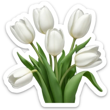 White tulips  sticker