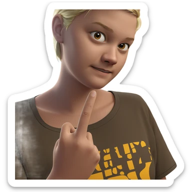 playful gesture with casual style sticker