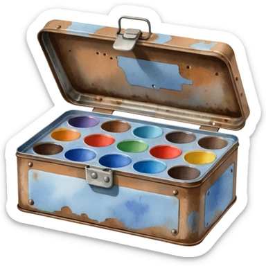 Watercolor Tin (metal half-pan box / field tin) sticker
