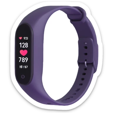 white fitness tracker bracelet with heart rate icon sticker