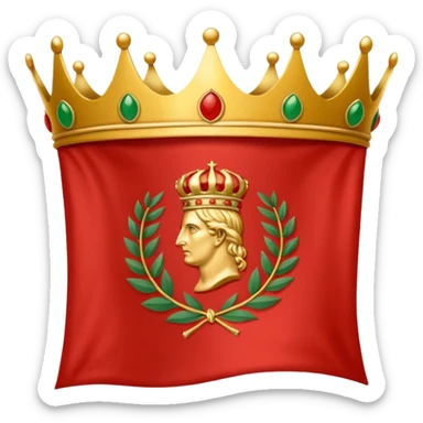 peux tu me générer le drapeau de l'empire romain en mode emoji drapeau basique avec une couronne de l'aurier et marquer SPQR au milieux sticker