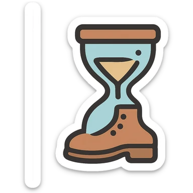 flat toon cartoon style hourglass shaped like shoes sticker