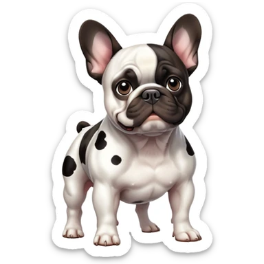 Super french bulldog with cow spots sticker
