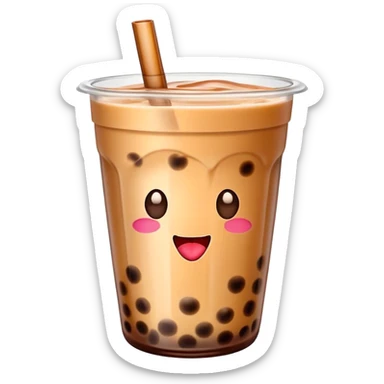 Boba Tea heart react sticker