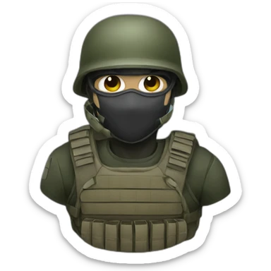 elite soldier with mask sticker