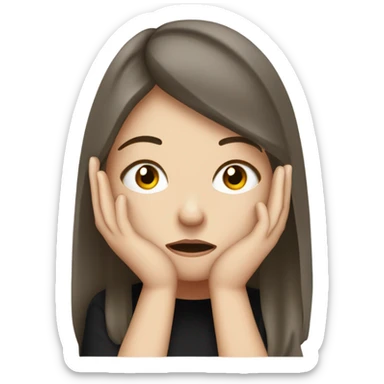  White girl ashamed of herself of hiding face in hands sticker