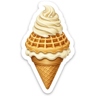 Milk ice cream looks like a cloud with waffle cone sticker