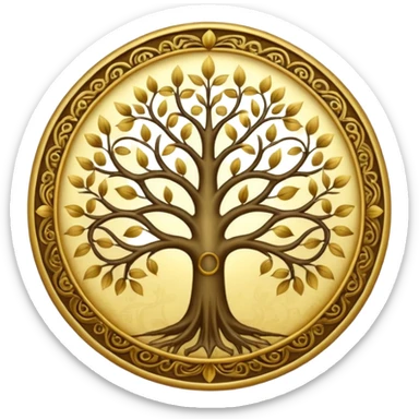 Golden mandala tree sticker