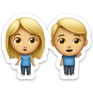 a girl making a boy do something crazy sticker