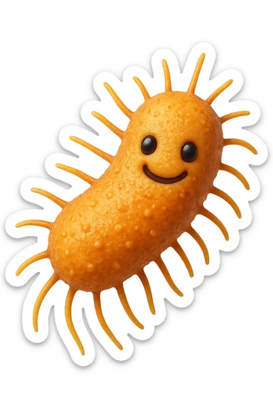 EMOJI STILE IPHONE 3D DI batteri intestinali che fluttuano in aria E FALLO MOLTO REALISTICO IN 3D sticker