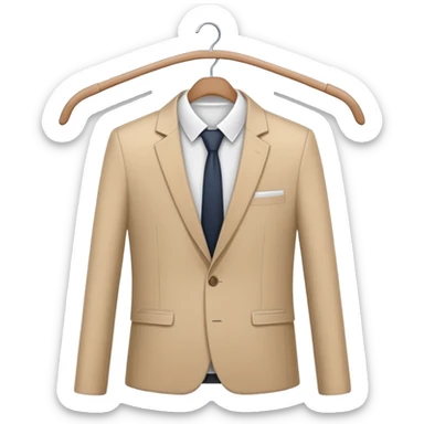 Minimalist clothes hanger with business blazer, professional style icon sticker