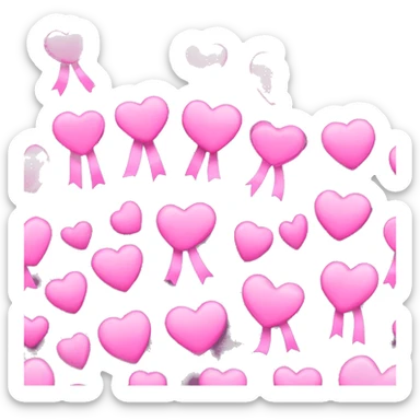 pink hearts and ribbons  sticker