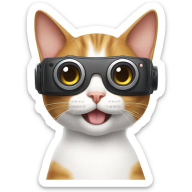 cat saying ok wearing vr. sticker