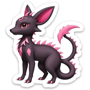 Shiny Dark Edgy Gothic Gloomy Futuristic Salandit-Umbreon-Shaymin-Delcatty-Hybrid (Full body) sticker