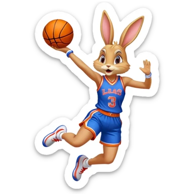 Lola bunny jumps high while playing basketball without the love sticker