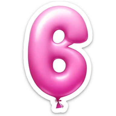 Pink balloon with number 6 sticker