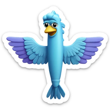 un pez con alas sticker