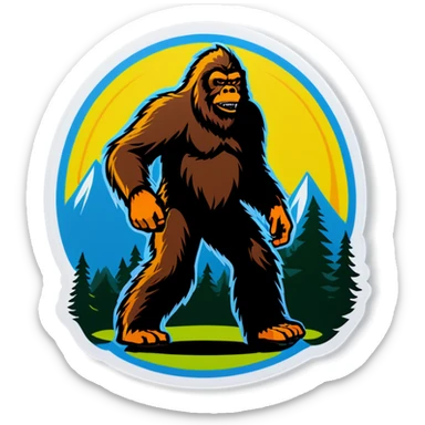 Sasquatch playing disc golf sticker