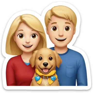 couple and their pet dog sticker