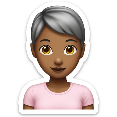 girl with short hair and bunny ears sticker