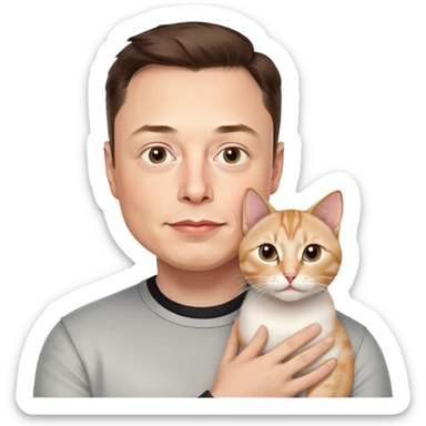 Elon musk with a cat sticker