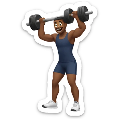 Person lifting weights sticker