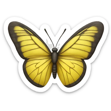 yellow butterfly  sticker