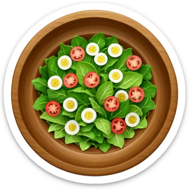 bowl de madera en su interior ensalada verde saludable con vista desde arriba sticker