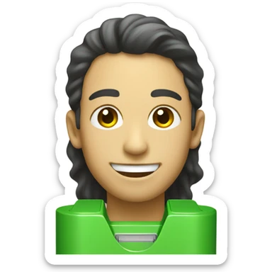 Little bit Smiling Green battery  sticker