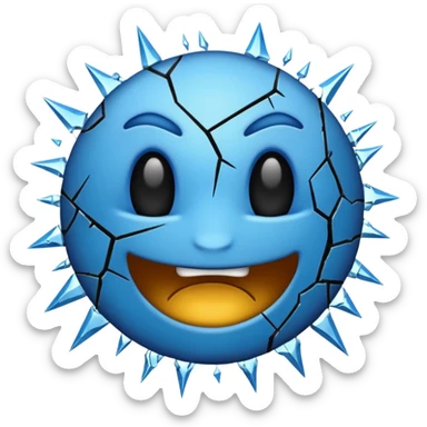 Emoji for Big damage, at guild bosses,  iconic, with blue and black theme sticker