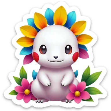 Colorful Floral Fakémon-Pokémon-creature sticker