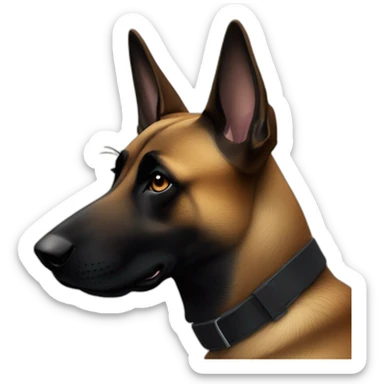 malinois dog, dark in the face sticker