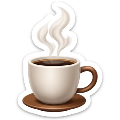 generate realistic detailed cup of coffee in 3d style sticker