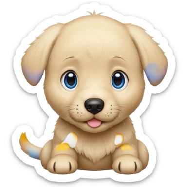 Blonde Labrador puppy with blue eyes  sticker