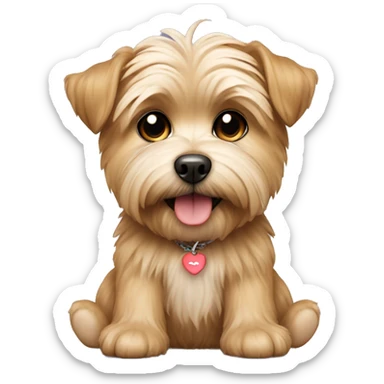 Morkie with teddy bear sticker