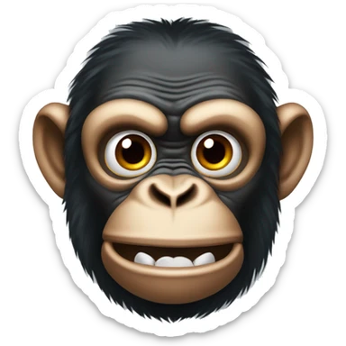Intelligent chimpanzee angry  sticker