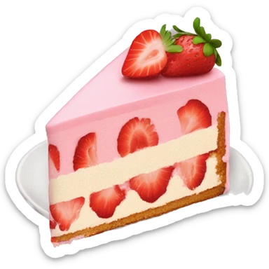 slice of strawberry cake with no dish sticker