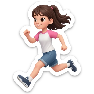 Girl running sticker