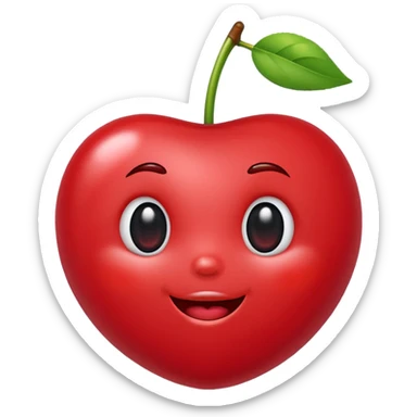 cute cherry with face sticker