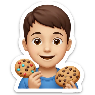 67 kid eating cookies sticker