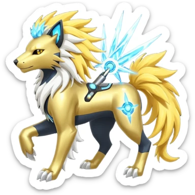 Solar Solgaleo-Protogen-Manectric-Luxray-Fakémon-fusion-animal-creature, full body  sticker
