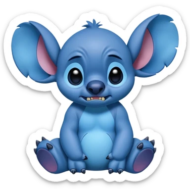sad Disney stitch full body and cute animated  sticker