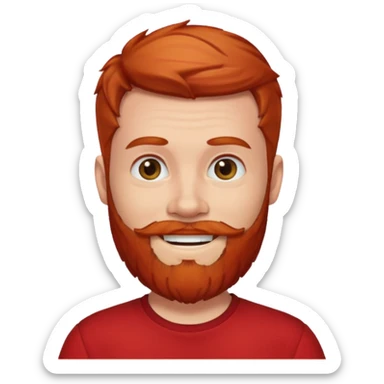 red bearded man with red shirt sticker
