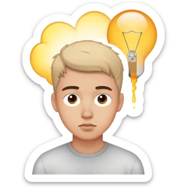 thoughtful young man indoors sticker