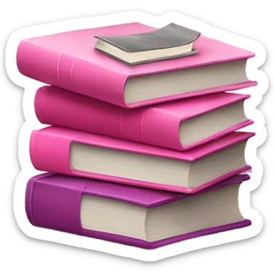 books on top of each other in pink shades sticker