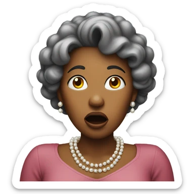 shocked woman with clutched pearls sticker