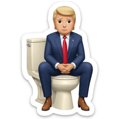 donald trump sitting on skibidi toilet without truse sticker