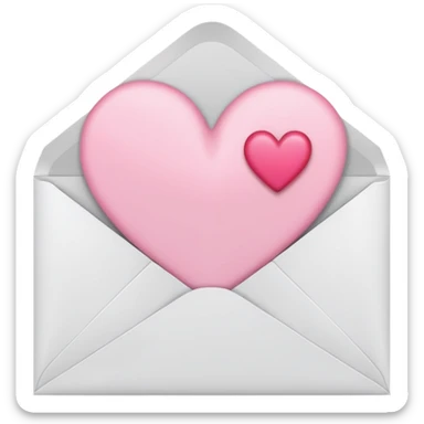 A close-up photograph of a simple white paper envelope sealed with a small, pink heart, natural lighting sticker