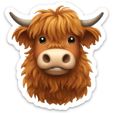 Cute highland cow sticker